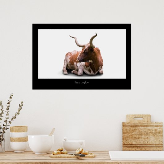 Texas Longhorn Poster Print (Keuken)