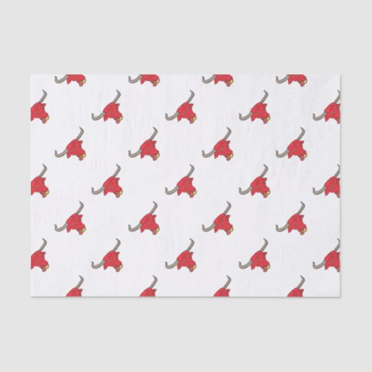 Texas Longhorn Red Bull Drawing Tissuepapier (Voorkant)