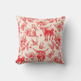 Texas Longhorn Rundvee Stier Patroon Kussen Cadeau