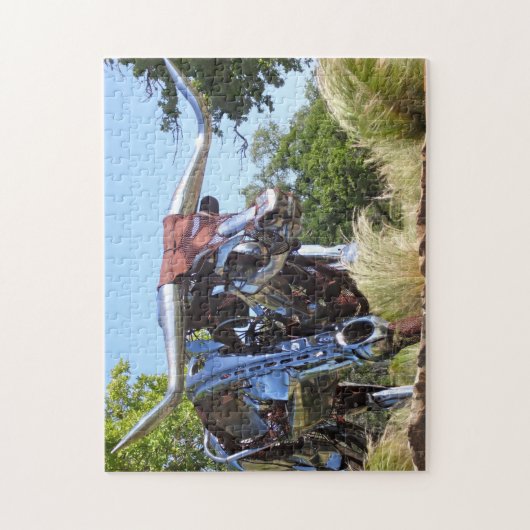 Texas Longhorn Sculpture . Legpuzzel (Verticaal)