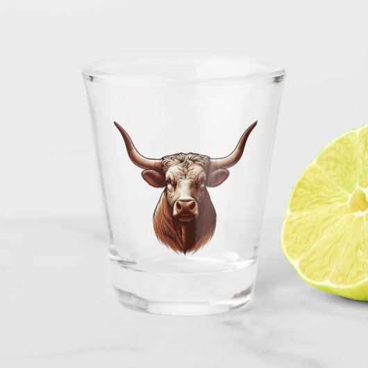 Texas Longhorn Shot Glas (Voorkant)