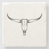 Texas Longhorn Skull Pillow Stenen Onderzetter (Voorkant)