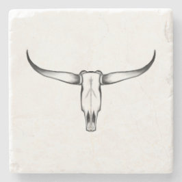 Texas Longhorn Skull Pillow Stenen Onderzetter