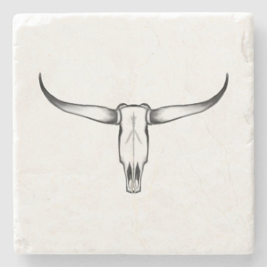 Texas Longhorn Skull Pillow Stenen Onderzetter (Voorkant)