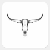 Texas Longhorn Skull Pillow Vierkante Sticker (Voorkant)