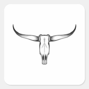 Texas Longhorn Skull Pillow Vierkante Sticker