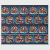 Texas Longhorn Staande Bij Kerststal Cadeaupapier (Vlak)