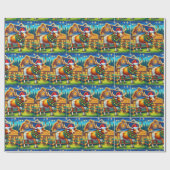 Texas Longhorn Staande Bij Kerststal Cadeaupapier (Vlak)