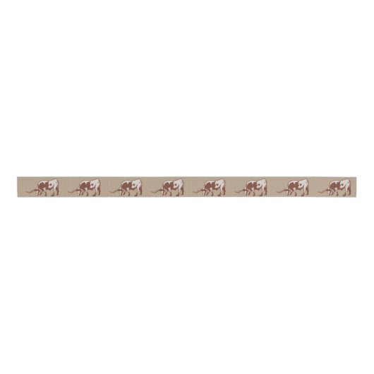 Texas Longhorn Steer 1,5 inch Grosgrain Lint (Voorkant)