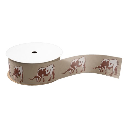 Texas Longhorn Steer 1,5 inch Grosgrain Lint (Spoel)