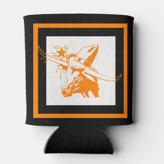 Texas Longhorn Steer met Cowboy Pet Blikjeskoeler (Achterkant)