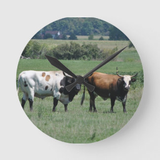 Texas Longhorn Steer Ronde Klok