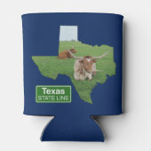 Texas Longhorn Steer State Line Sign Blikjeskoeler (Achterkant)
