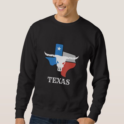 Texas Longhorn Texan Bull Lone Star State Texas Trui (Voorkant)