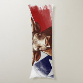 Texas longhorn & Texas vlag Lichaamskussen (Voorkant Verticaal)