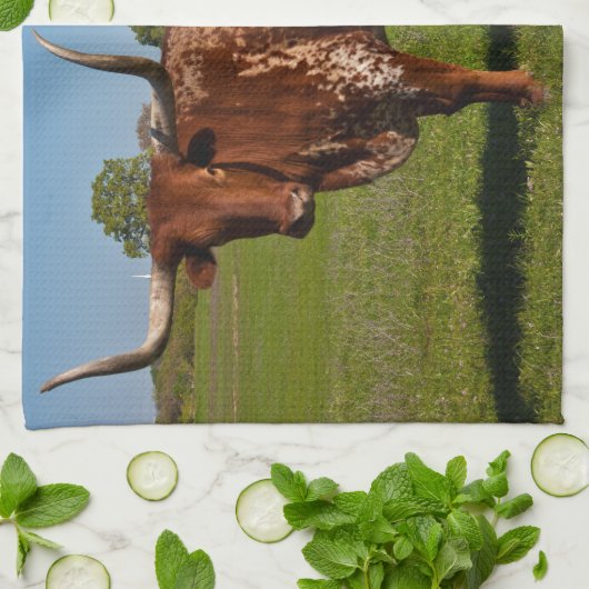 Texas Longhorn Theedoek (Gevouwen)