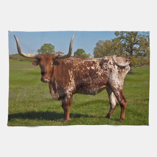 Texas Longhorn Theedoek (Horizontaal)