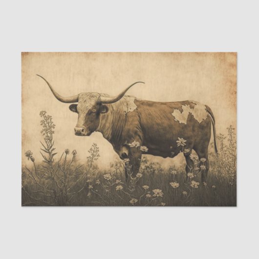 Texas Longhorn Tissuepapier (Voorkant)
