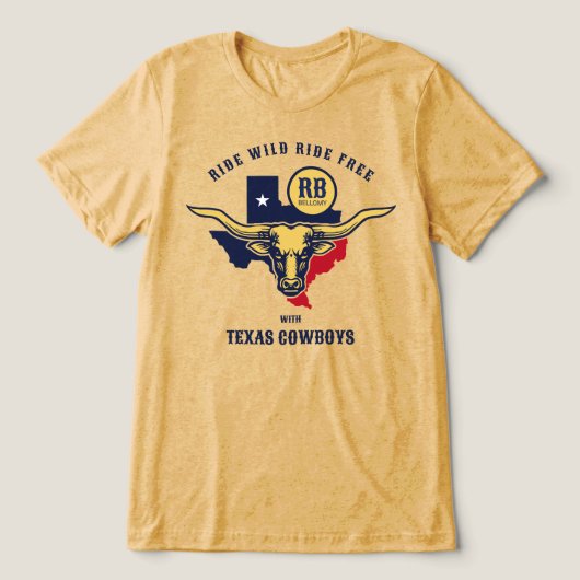 Texas Longhorn Tri-Blend Shirt (Design voorkant)