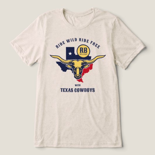 Texas Longhorn Tri-Blend Shirt (Design voorkant)