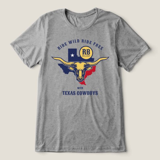 Texas Longhorn Tri-Blend Shirt (Design voorkant)