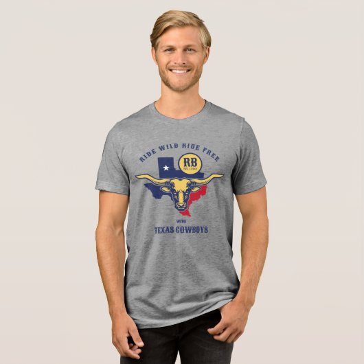 Texas Longhorn Tri-Blend Shirt (Voorkant volledig)