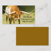 Texas Longhorn Visitekaartje (Voorkant / Achterkant)