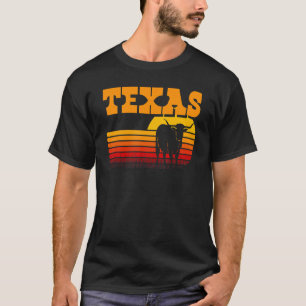 Texas Longhorn voor Men  Retro Sunset Texas T-shirt