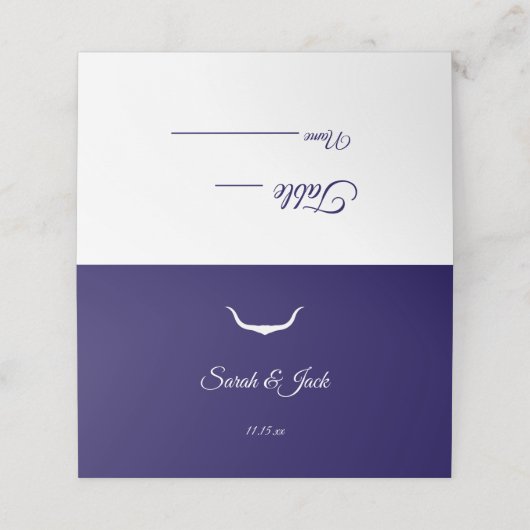 Texas Longhorn Wedding Gevouwen Plaats Kaart Plaatskaartje (Buitenkant ongevouwen)