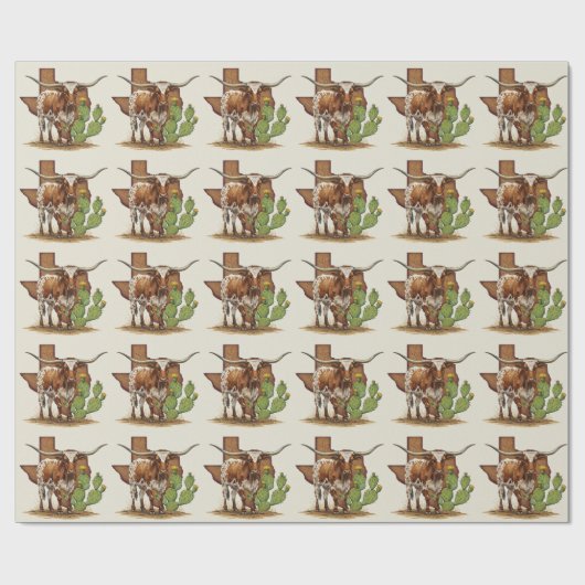 Texas Longhorn Wrapping Paper Cadeaupapier (Vlak)