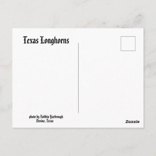 Texas Longhorns Briefkaart (Achterkant)