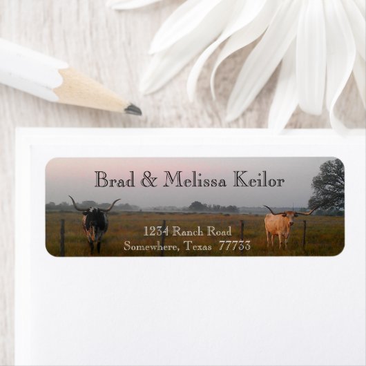 Texas Longhorns retouradreslabels Etiket (Insitu)