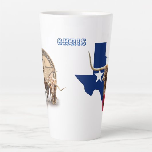 Texas Longhorns, Texaanse stijl Latte Mok (Voorkant)