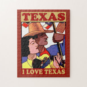 Texas love and Flags Legpuzzel