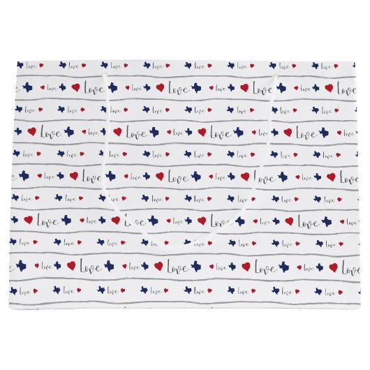 Texas Love and Hearts Pattern Groot Cadeauzakje (Voorkant)