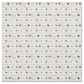 Texas Love and Hearts Pattern Stof (Swatch)