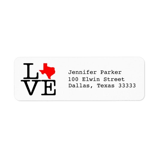 Texas Love Etiket (Voorkant)
