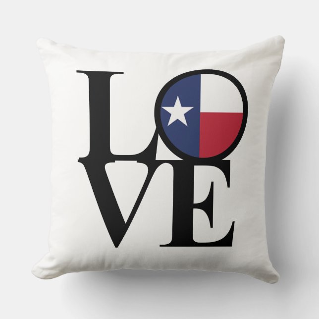 Texas LOVE Sierkussen 20 x 20 inch (Voorkant)
