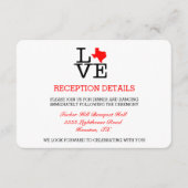 Texas Love Wedding Reception Card Informatiekaartje (Voorkant)