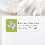 Texas Love with Custom Heart and Family Name Etiket (Insitu)