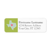 Texas Love with Custom Heart and Family Name Etiket (Voorkant)