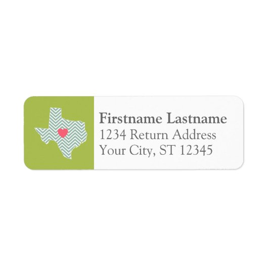 Texas Love with Custom Heart and Family Name Etiket (Voorkant)