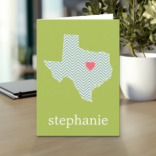 Texas Love with Custom Heart and Family Name Kaart