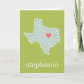Texas Love with Custom Heart and Family Name Kaart (Voorkant)