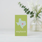 Texas Love with Custom Heart and Family Name Visitekaartje (Staand voorkant)