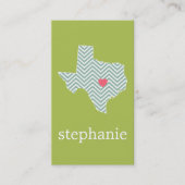Texas Love with Custom Heart and Family Name Visitekaartje (Voorkant)