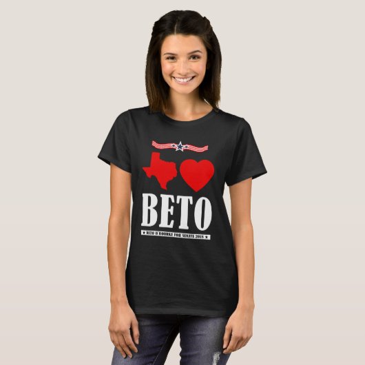 Texas Loves Beto Shirt Beto O'Rourke Senate 2018 (Voorkant volledig)