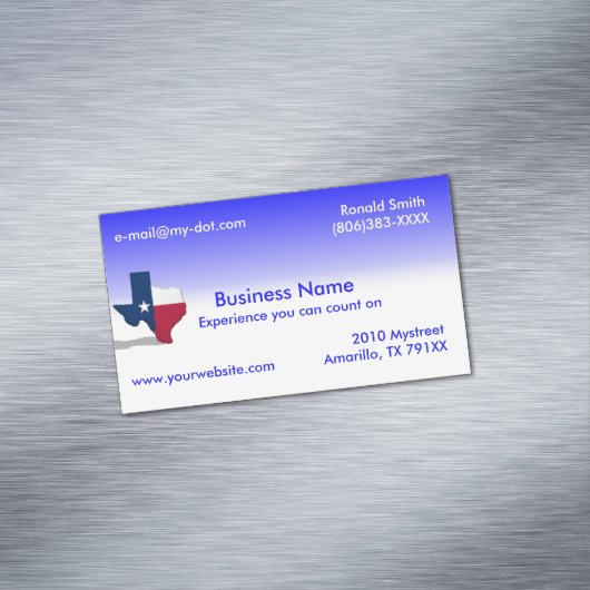Texas Magnetisch Visitekaartje (Voorbeeld)