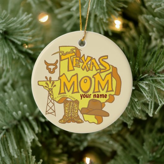 Texas mama keramisch ornament (Boom)