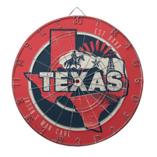 Texas Man Cave Aangepaste naam Est Datum Dartbord